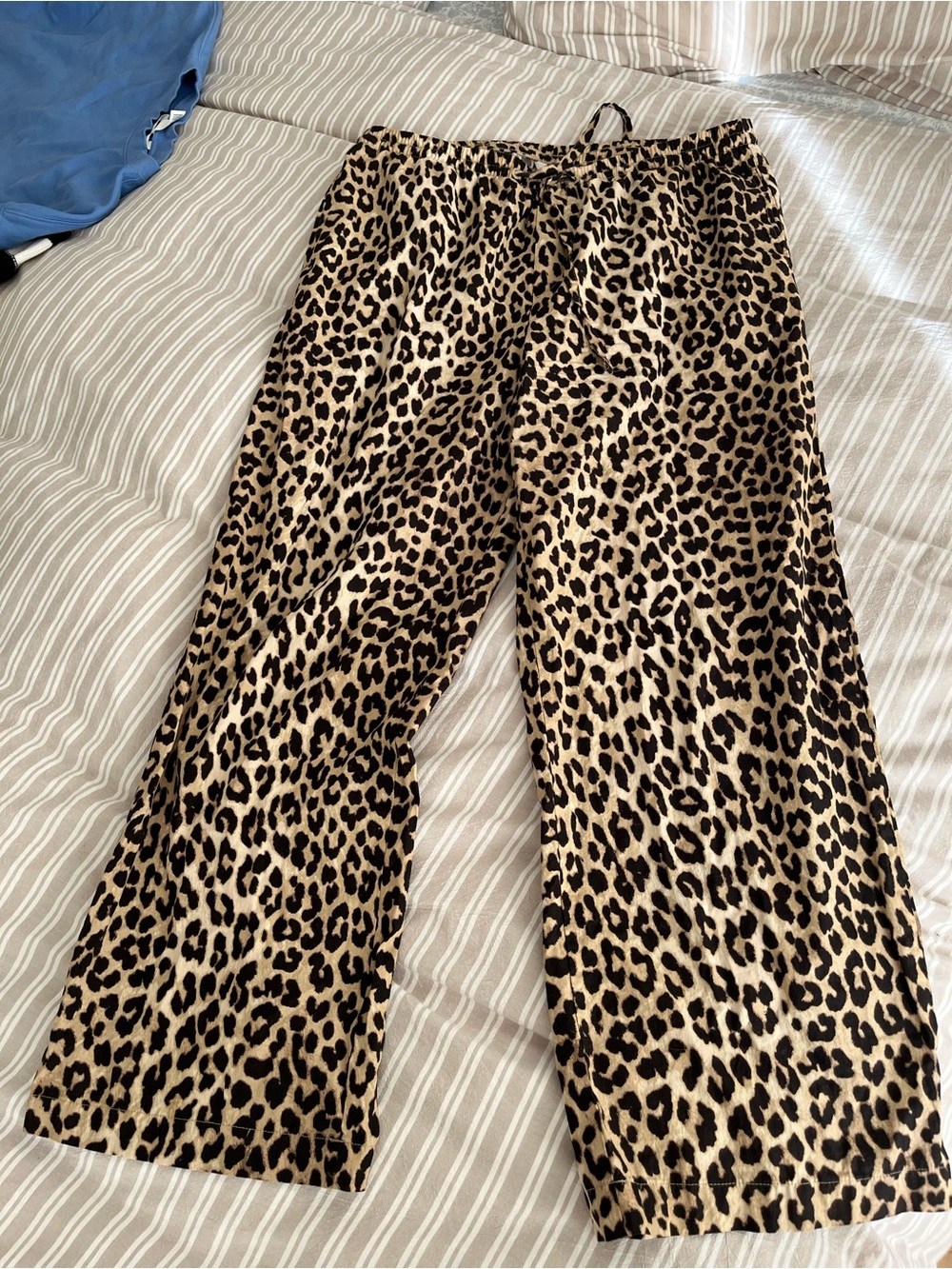 H&M 100% Cotton Pull On Leopard Print Pants